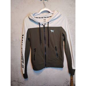 Pink Victoria's secret full zip hoodie extra small